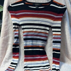 Forever 21 Colorful Striped Ribbed Mini Dress